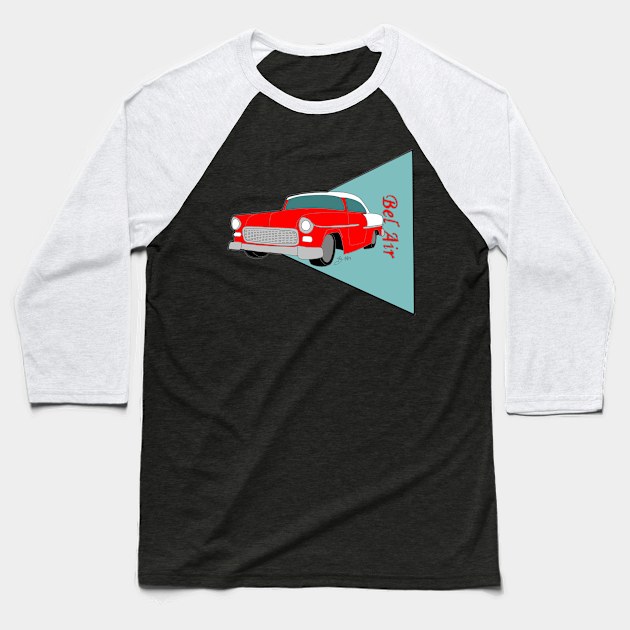 1955 Chevy Bel Air Classic Baseball T-Shirt by Joseph Baker